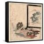 Heike Monogatari to Biwa to Tsuitate-Keisai Eisen-Framed Stretched Canvas