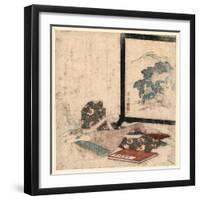 Heike Monogatari to Biwa to Tsuitate-Keisai Eisen-Framed Giclee Print