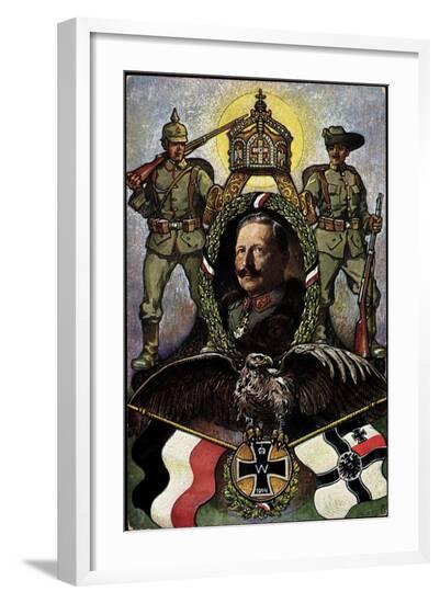Heil Und Sieg Dem Kaiser, Wilhelm II, 1914, Krone--Framed Giclee Print