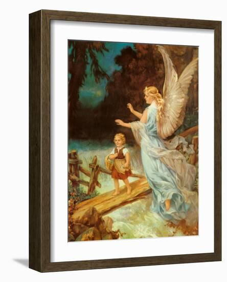 Heilige Schutzengel-null-Framed Art Print