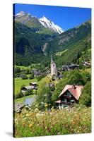 Heiligenblut at Grossglockner High Alpine Road with view towards Grossglockner-null-Stretched Canvas