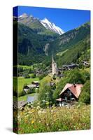 Heiligenblut at Grossglockner High Alpine Road with view towards Grossglockner-null-Stretched Canvas