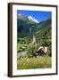 Heiligenblut at Grossglockner High Alpine Road with view towards Grossglockner-null-Framed Art Print