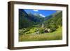 Heiligenblut at Grossglockner High Alpine Road with view towards Grossglockner-null-Framed Art Print