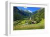 Heiligenblut at Grossglockner High Alpine Road with view towards Grossglockner-null-Framed Art Print