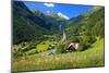 Heiligenblut at Grossglockner High Alpine Road with view towards Grossglockner-null-Mounted Art Print