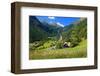 Heiligenblut at Grossglockner High Alpine Road with view towards Grossglockner-null-Framed Art Print