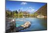 Heilongtan (Black Dragon Pool) with Pool, Pagodas, White Marble Bridge and Mountain Backdrop-Andreas Brandl-Mounted Photographic Print