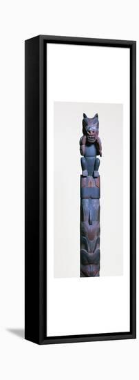 Heiltsuk nation totem post. Artist: Unknown-Unknown-Framed Stretched Canvas