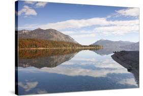 Heimgarten Mountain and Herzogstand Mountain Reflecting in Kochelsee Lake, Bavarian Alps-Markus Lange-Stretched Canvas