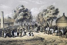 View of Nigerian Village of Muglebu, July 7, 1851-Heinrich Barth-Framed Stretched Canvas