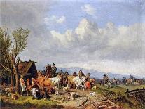 Village Well-Heinrich Burkel-Mounted Giclee Print