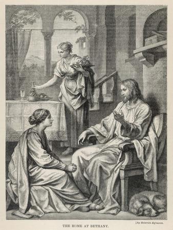 Jesus Talks with Mary While Martha Does Housework