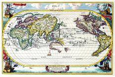 Navigationes Precipae Europorum Ad Exteras Nationes; Navigational Map of the World-Heinrich Scherer-Mounted Art Print