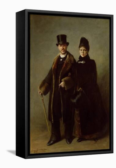 Heinrich Schliemann (1822-90) and His Wife-Eugene Broerman-Framed Stretched Canvas