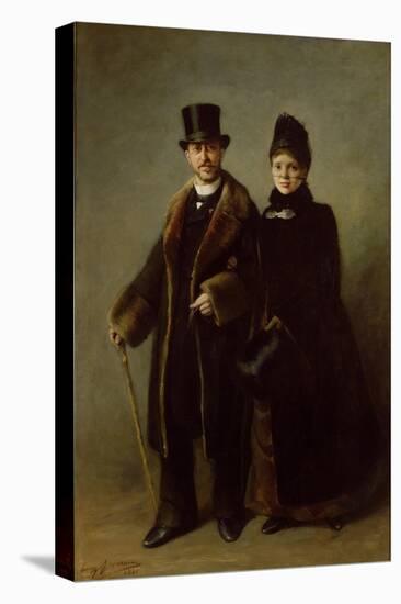 Heinrich Schliemann (1822-90) and His Wife-Eugene Broerman-Stretched Canvas