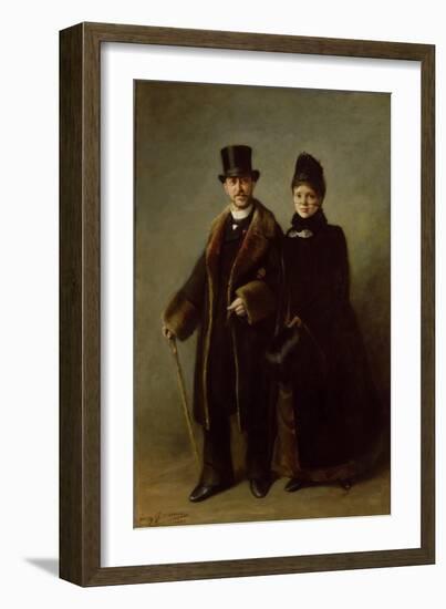 Heinrich Schliemann (1822-90) and His Wife-Eugene Broerman-Framed Giclee Print