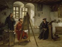 Cranach Painting Luther in the Wartburg Castle, about 1890-Heinrich Stelzner-Stretched Canvas