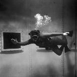 A Scuba Diver Inside a Large Metal Water Tank. Photograph by Heinz Zinram-Heinz Zinram-Photographic Print