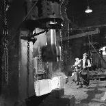 Shaping Metal with a Steam Hammer-Heinz Zinram-Photographic Print