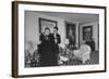 Heiress and Designer Gloria Vanderbilt at Home with Husband Wyatt Cooper, New York, 1974-Alfred Eisenstaedt-Framed Premium Photographic Print