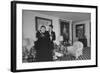 Heiress and Designer Gloria Vanderbilt at Home with Husband Wyatt Cooper, New York, 1974-Alfred Eisenstaedt-Framed Photographic Print