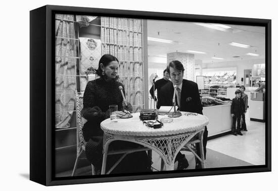 Heiress and Fashion Designer Gloria Vanderbilt with Husband Wyatt Cooper, New York, 1974-Alfred Eisenstaedt-Framed Stretched Canvas