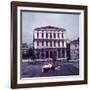 Heiress Peggy Guggenheim Sunbathing on Terrace of Venier Dei Leoni Palace on Grand Canal in Venice-Frank Scherschel-Framed Premium Photographic Print