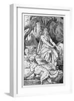 Hel Daughter of Loki and Goddess of the Underworld-Johannes Gehrts-Framed Art Print