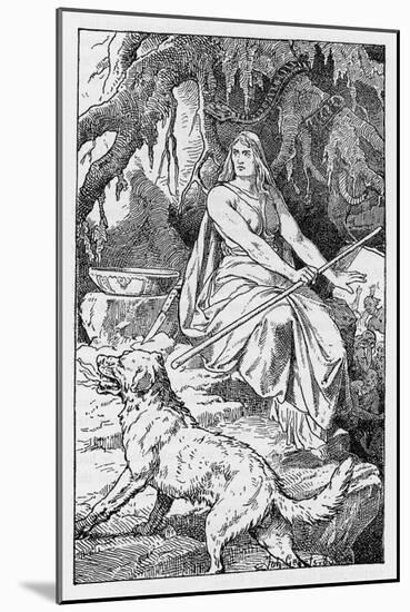 Hel Daughter of Loki and Goddess of the Underworld-Johannes Gehrts-Mounted Art Print