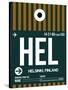 HEL Helsinki Luggage Tag II-NaxArt-Stretched Canvas