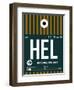 HEL Helsinki Luggage Tag II-NaxArt-Framed Art Print