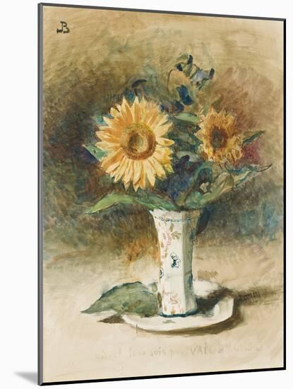 Hélas! Je ne suis pas Van Dyck: two sunflowers in a vase-Leon Joseph Florentin Bonnat-Mounted Giclee Print