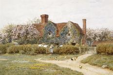 Boy Stretches to Post a Letter in the Box at Bowler's Green Surrey-Helen Allingham-Art Print