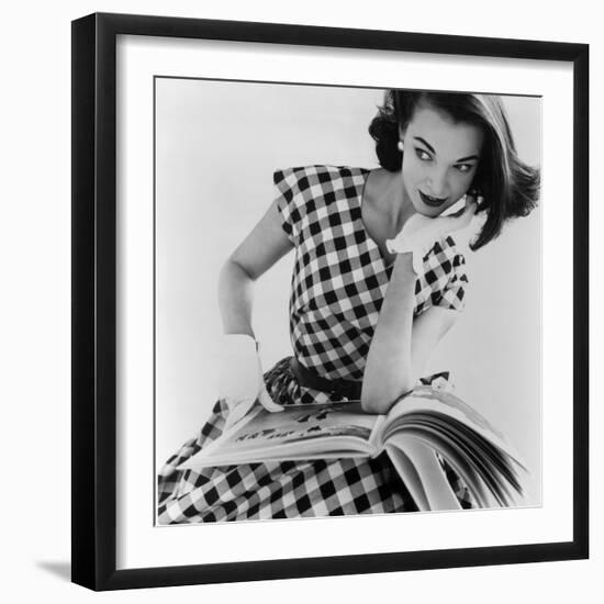 Helen Bunney in a Dress by Blanes, 1957-John French-Framed Giclee Print