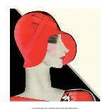 Art Deco Woman with Red Hat-Helen Dryden-Mounted Art Print