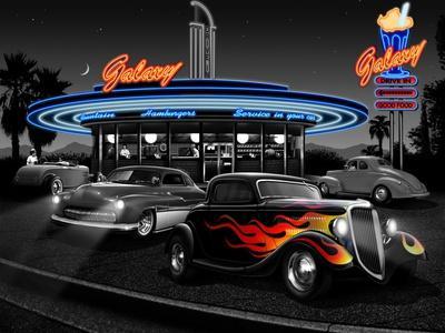 Galaxy Diner - Black and White