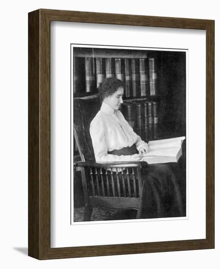 Helen Keller Reading Braille-null-Framed Photographic Print