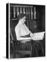 Helen Keller Reading Braille-null-Stretched Canvas