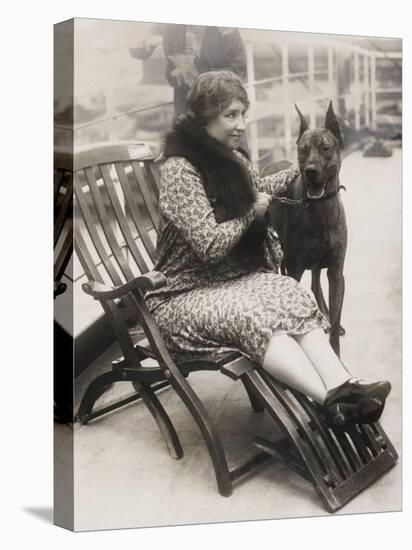 Helen Keller with Her Great Dane-null-Stretched Canvas