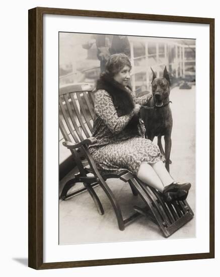 Helen Keller with Her Great Dane-null-Framed Photographic Print