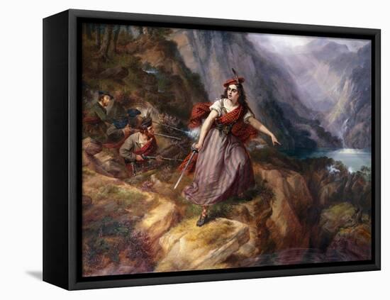 Helen MacGregor in the Conflict at the Pass of Loch Ard-Siegfried Detlev Bendixen-Framed Stretched Canvas