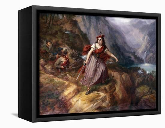 Helen MacGregor in the Conflict at the Pass of Loch Ard-Siegfried Detlev Bendixen-Framed Stretched Canvas