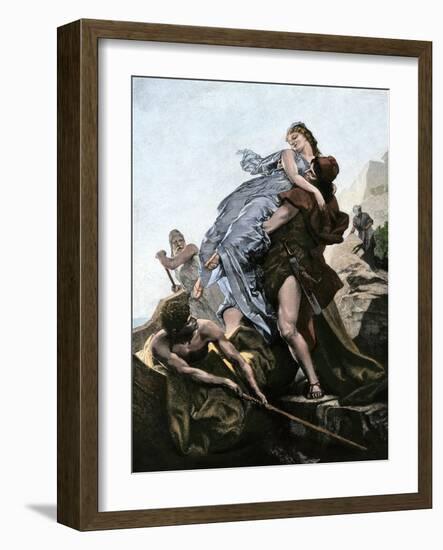 Helen of Troy Abducted by Paris, Starting the Trojan War-null-Framed Giclee Print