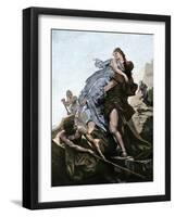 Helen of Troy Abducted by Paris, Starting the Trojan War-null-Framed Giclee Print