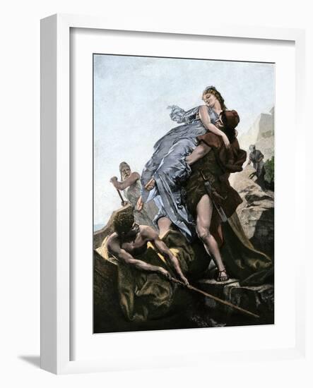 Helen of Troy Abducted by Paris, Starting the Trojan War-null-Framed Giclee Print