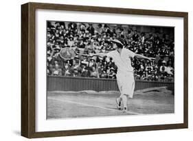 Helen Wills Playing Her First Wimbledon Final Against Kathleen Mckane, 1924-null-Framed Giclee Print