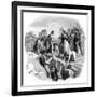 Helena and Cross BW-G Haul-Framed Art Print