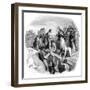 Helena and Cross BW-G Haul-Framed Art Print