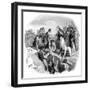 Helena and Cross BW-G Haul-Framed Art Print